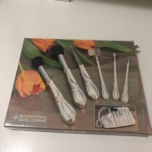 Silverplated Vanity set in pouch 6 pcs